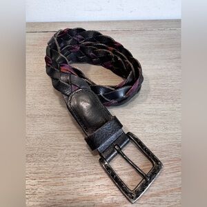 Robert Graham Mens Rustic Leather‎ And Fabric Braided Casual Belt Size 38